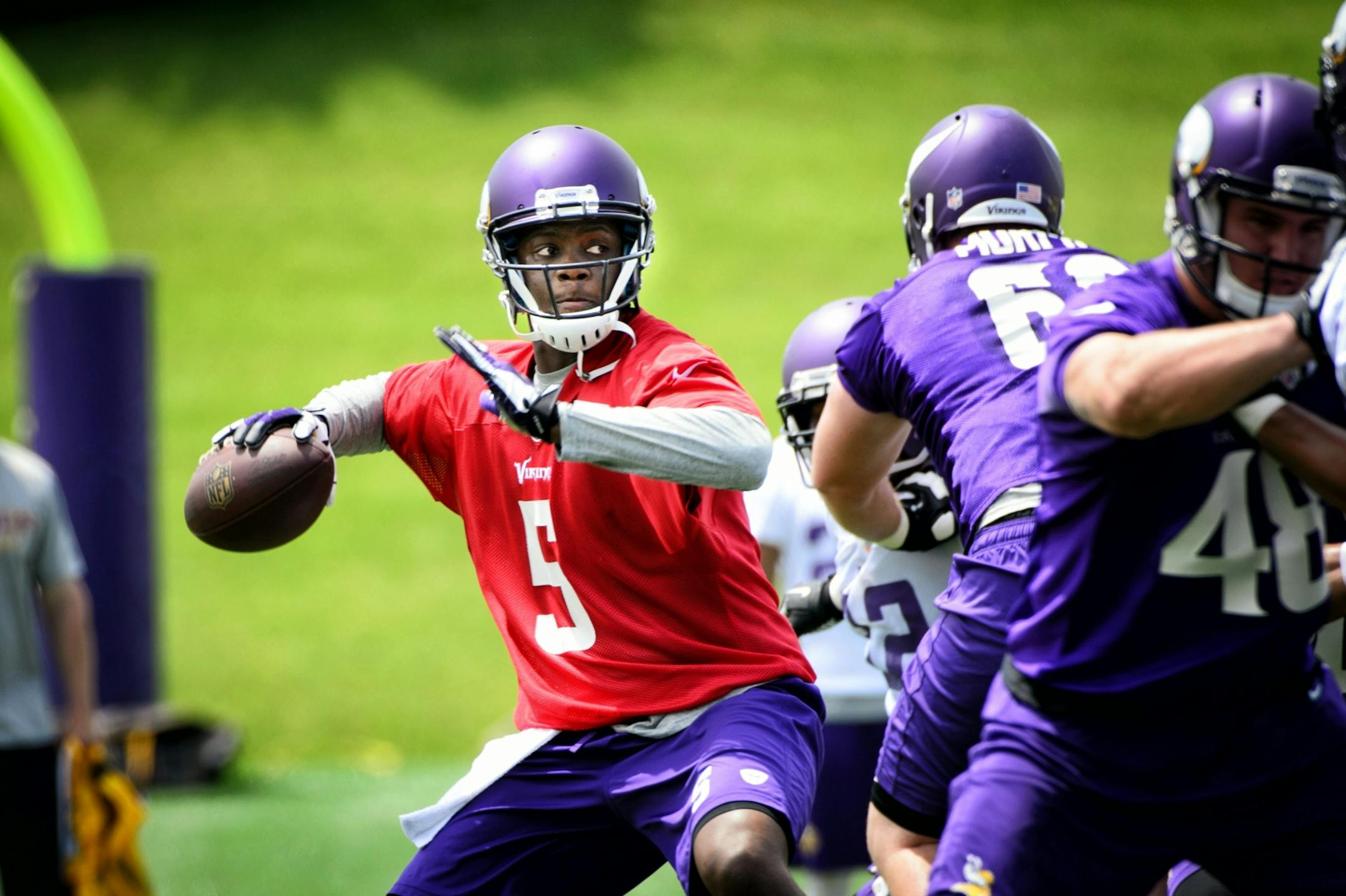 Quaterback #5 Teddy Bridgewater Vikings mini-camp in Winter Park.