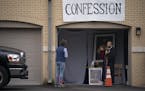 Chorbishop Sharbel Maroun of St. Maron's Catholic Church in Northeast Minneapolis spoke with Mary Larson when she visited his drive through confession