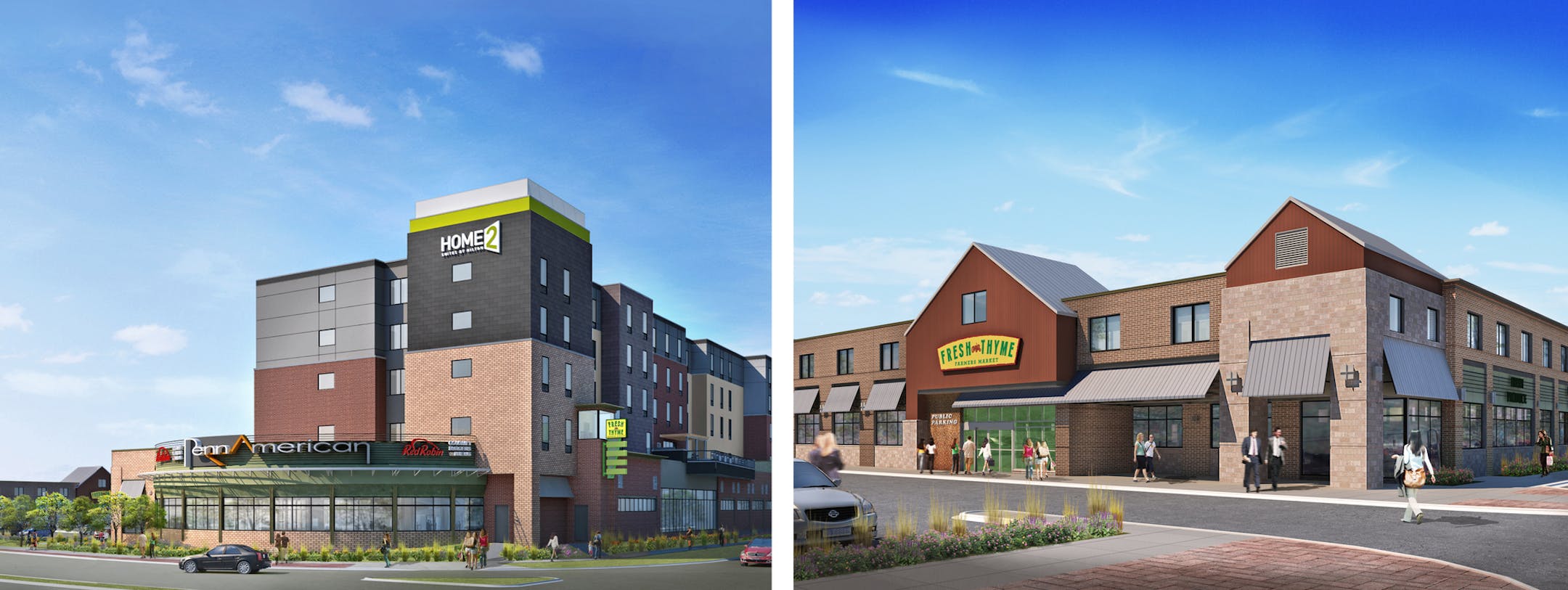 Submitted renderings: As Bloomington carries through with a controversial rezoning of the Penn American District, a development that embodies the new goals broke ground on its second phase