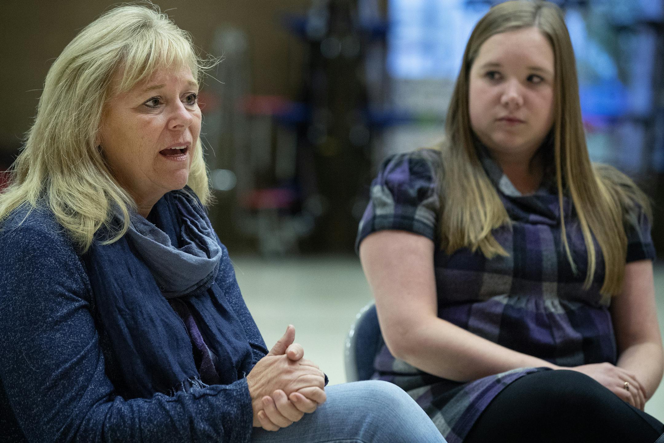 Cathy Blaeser of Lakeville and Cailin Bjorlin of New Prague spoke in support of Brett Kavanaugh's Supreme Court nomination on Wednesday in Lakeville.