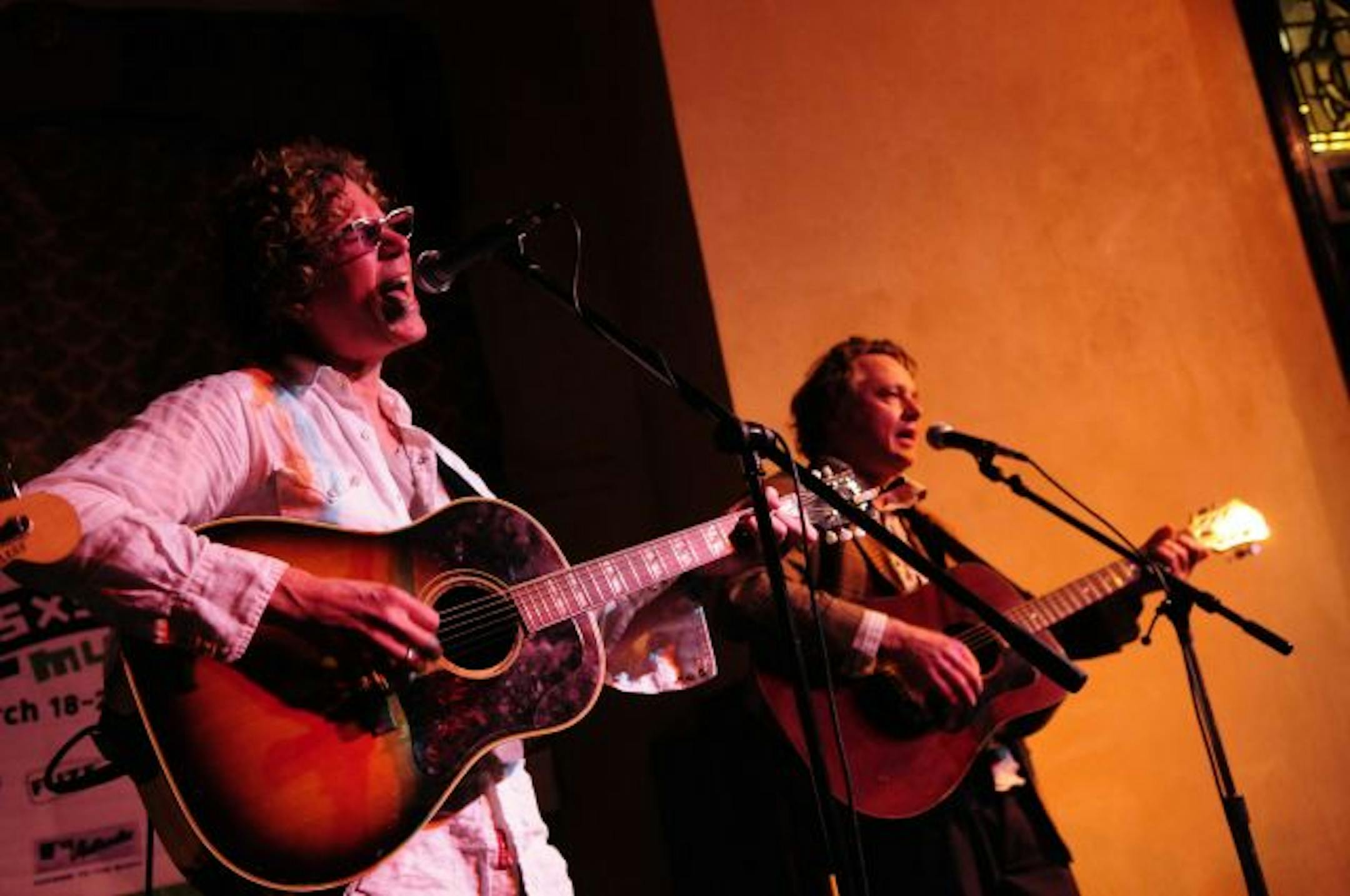 Mark Olson and Gary Louris of the Jayhawks perform in Austin, Texas on March 18, 2009.