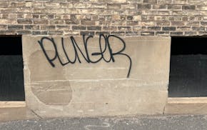 A Duluth man who is suspected of scrawling "plunger" on dozens of surfaces around the city has been charged with felony-level damage to property.