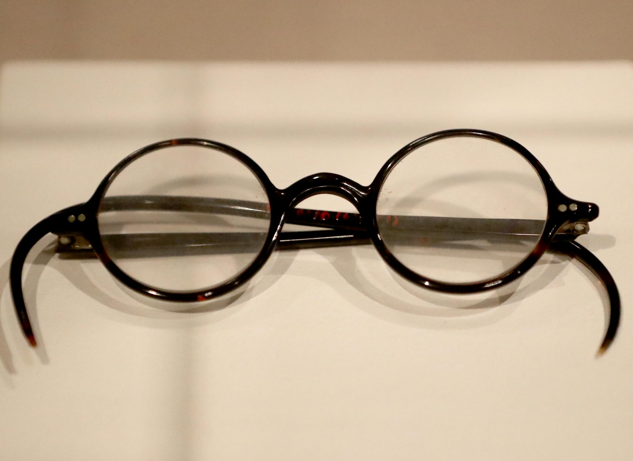 A behind-the-scenes look at the Minnesota History Center's new World War I exhibit, set to open Saturday in St. Paul and may become a traveling exhibit. Here, eyeglasses worn by President Woodrow Wilson are a part of the exhibit and seen Tuesday, April 4, 2017, in St. Paul, MN. ] DAVID JOLES ï david.joles@startribune.com A behind-the-scenes look at the Minnesota History Center's new World War I exhibit, set to open Saturday in St. Paul and may become a traveling exhibit. The 100th anniversa