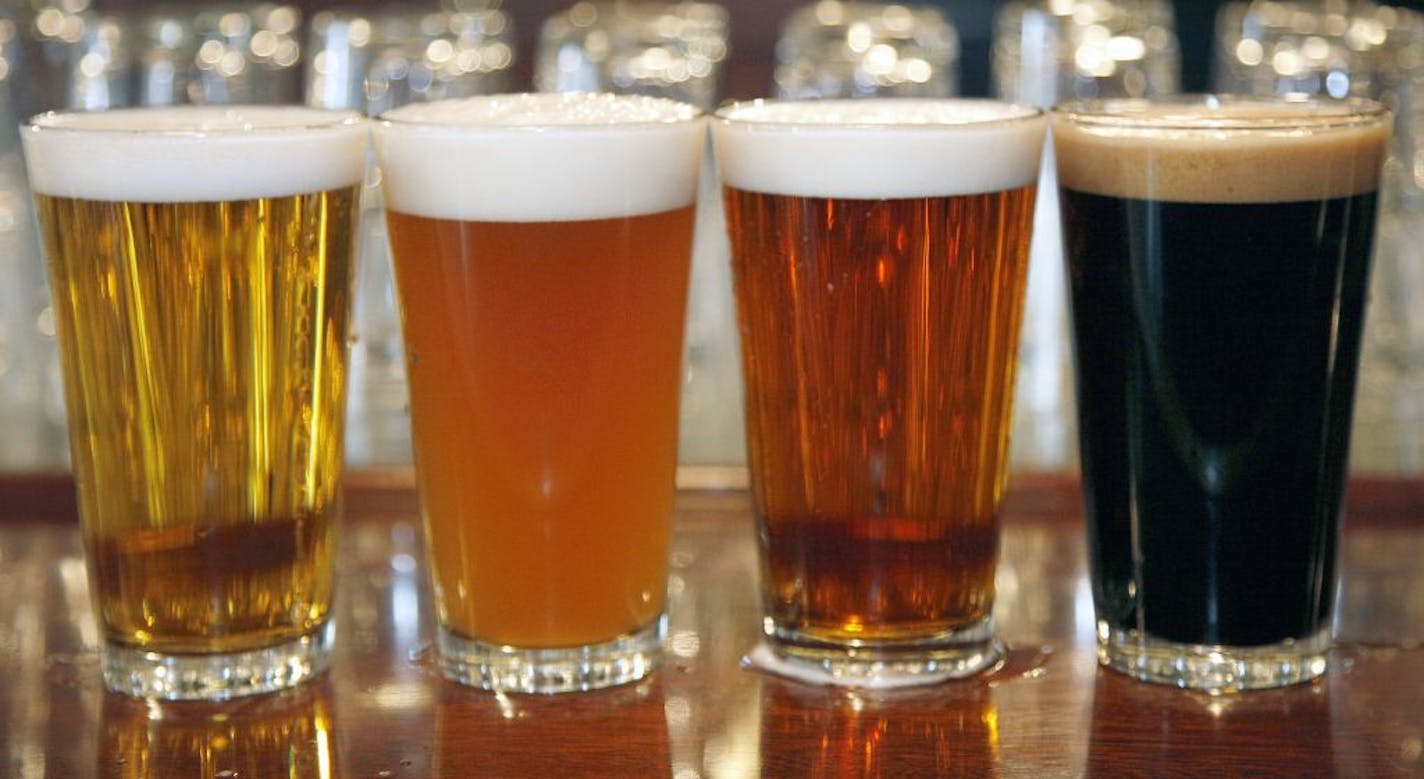 From the IPA to a deep Stout, the Town Hall Brewery keeps during out the winners. From left, Dortmunder Lager, A seasonal three, Hefeweizen, The West bank Pale Ale, and the Black Water Stout.bestmn2012 bestmn2012