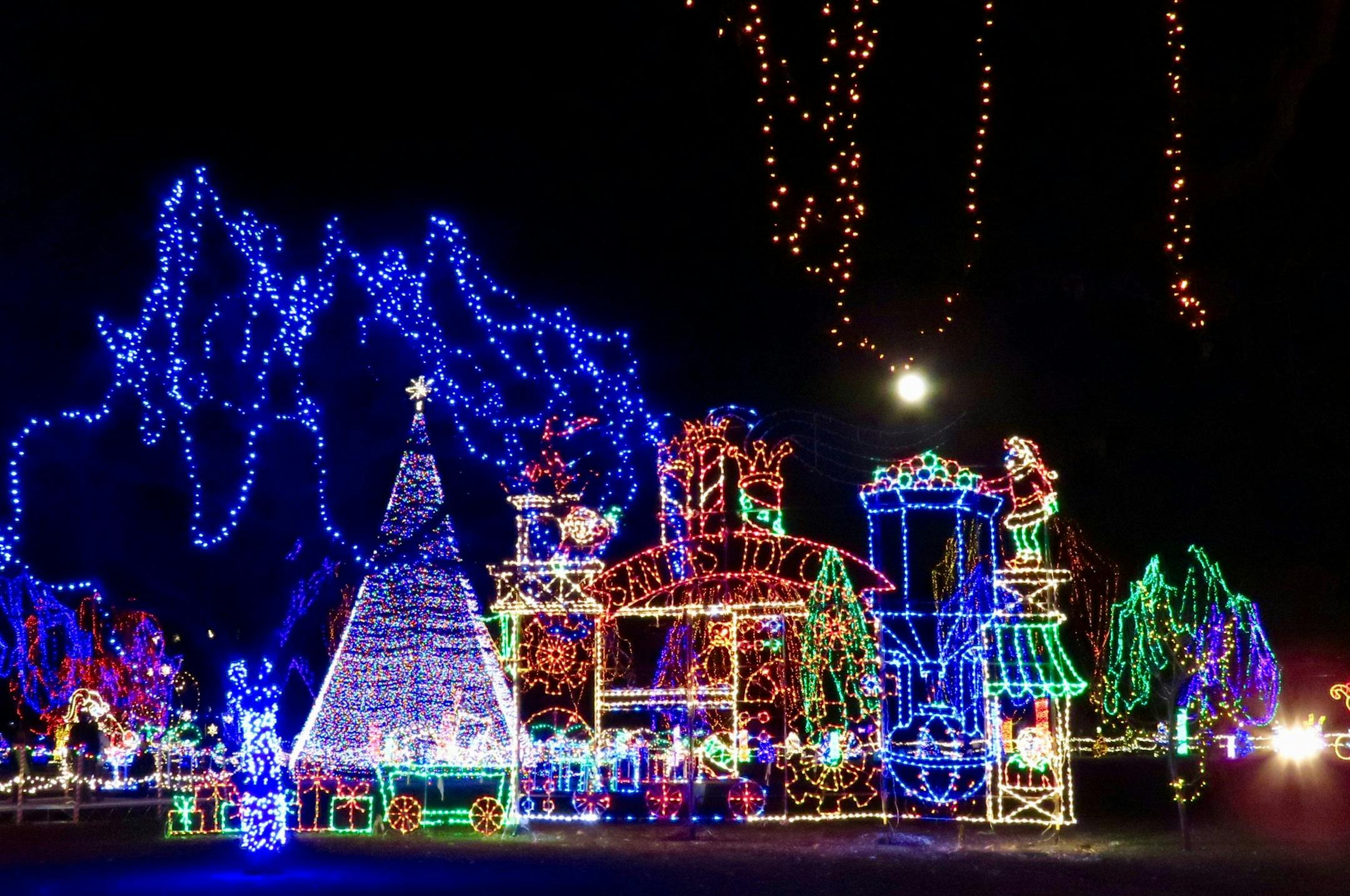 The Kiwanis Holiday Lights display transforms Mankato's Sibley Park with 1.5 million colored lights.