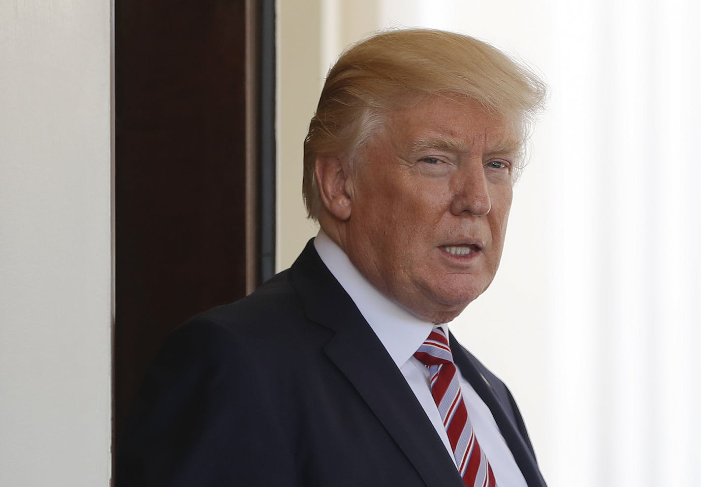 FILE - In this May 16, 2107 file photo, President Donald Trump watches Turkish President Recep Tayyip Erdogan depart the White House in Washington. (AP Photo/Pablo Martinez Monsivais, File) ORG XMIT: MIN2017051812151322