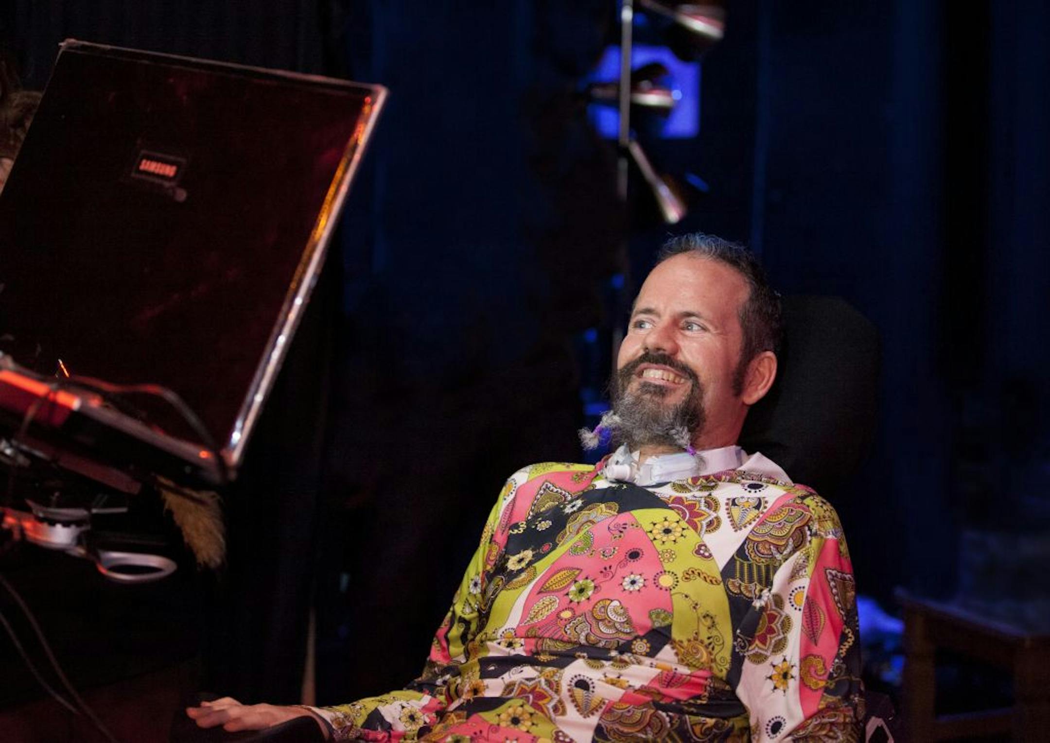 David Anderson, who has ALS, DJed a dance party on NY Eve using special technology.