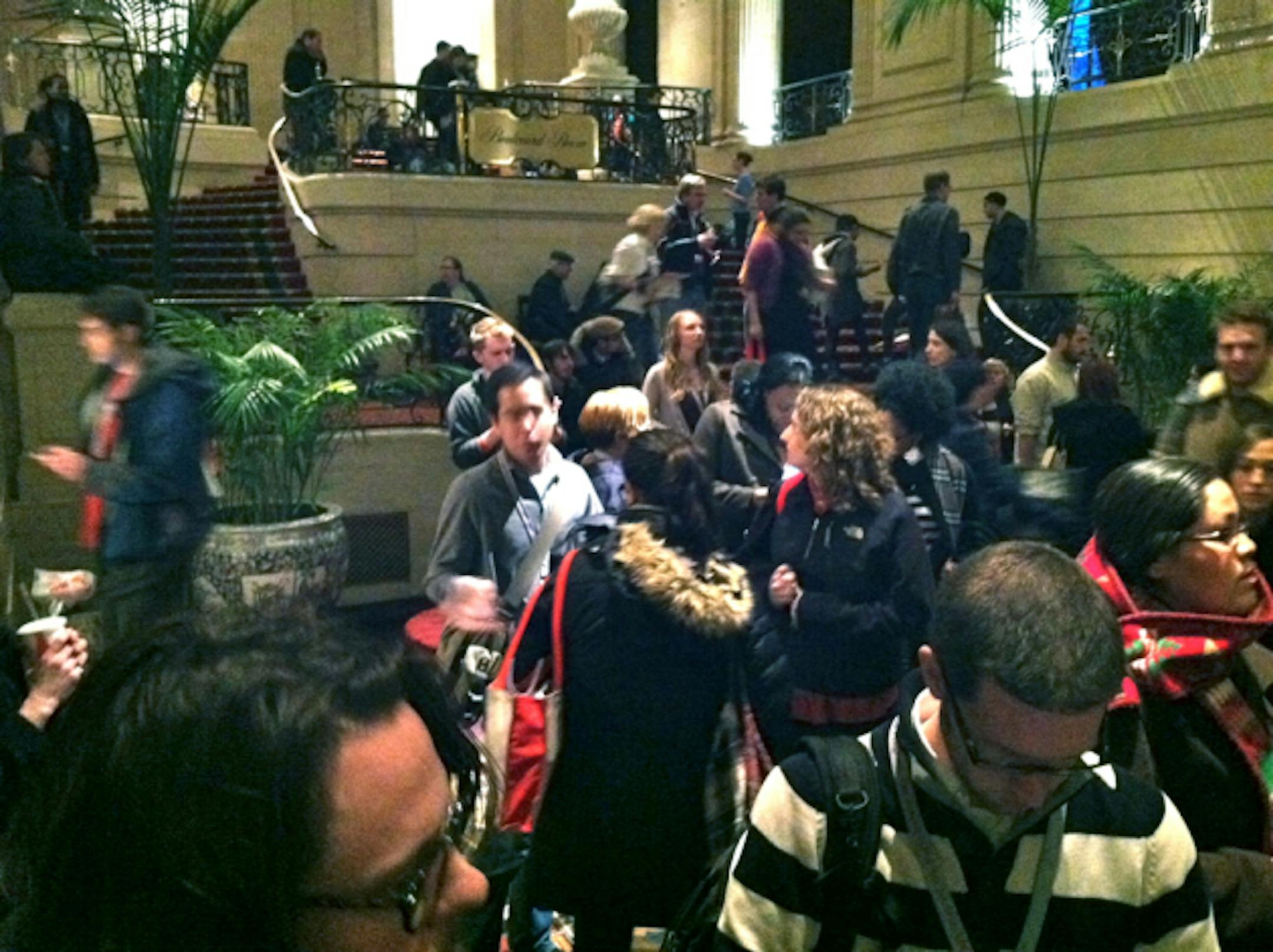 On the last day of the conference, the Hilton Hotel lobby was a crush of writers saying goodbye.