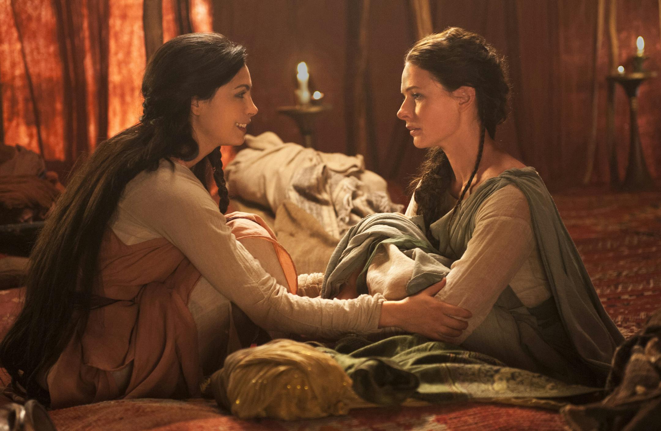 Morena Baccarin as Rachel and Rebecca Ferguson as Dinah in &#x201c;The Red Tent.&#x201d;