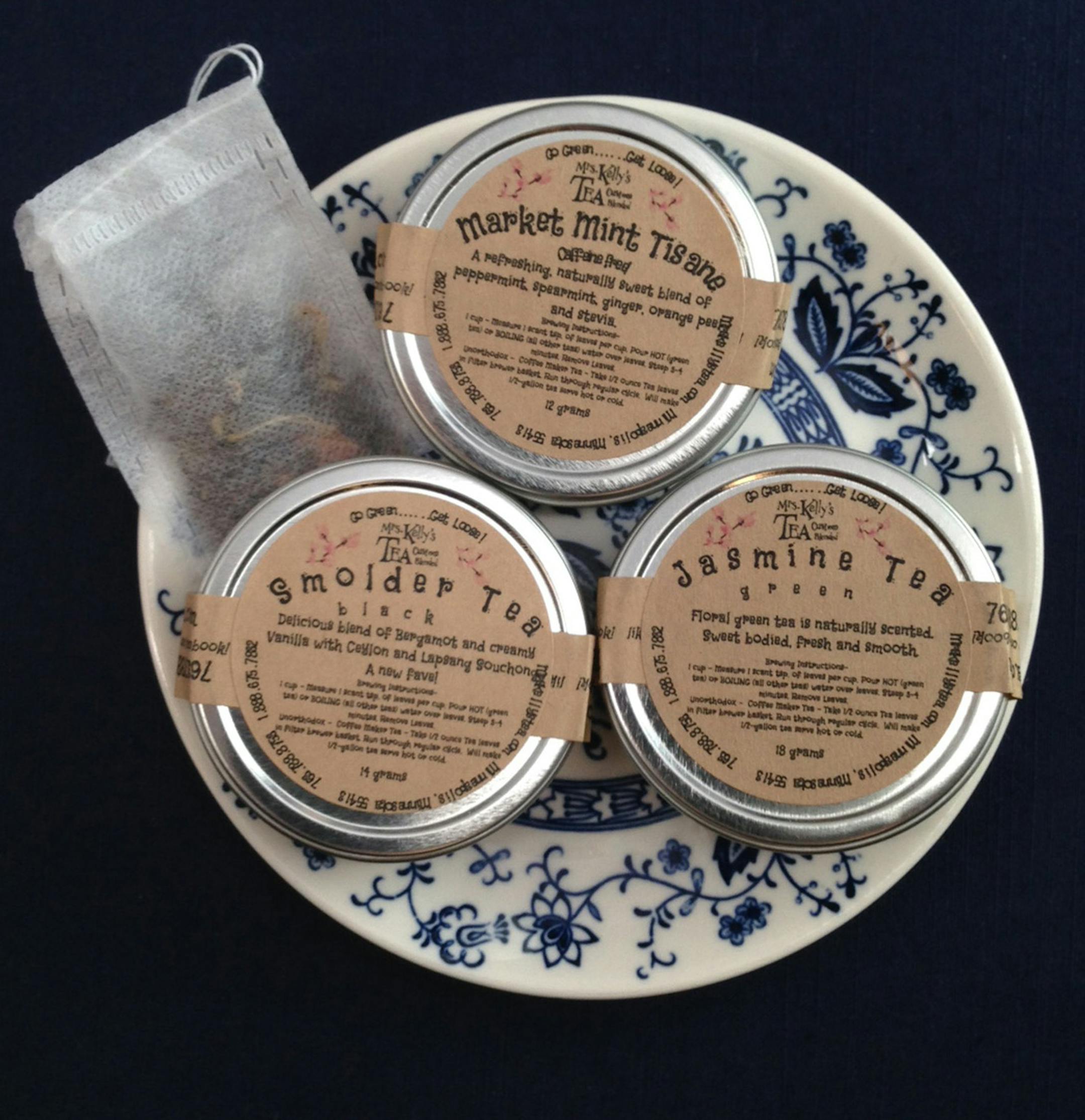 Star Tribune photo Mrs. Kelly's teas now come in pocket-size tins.