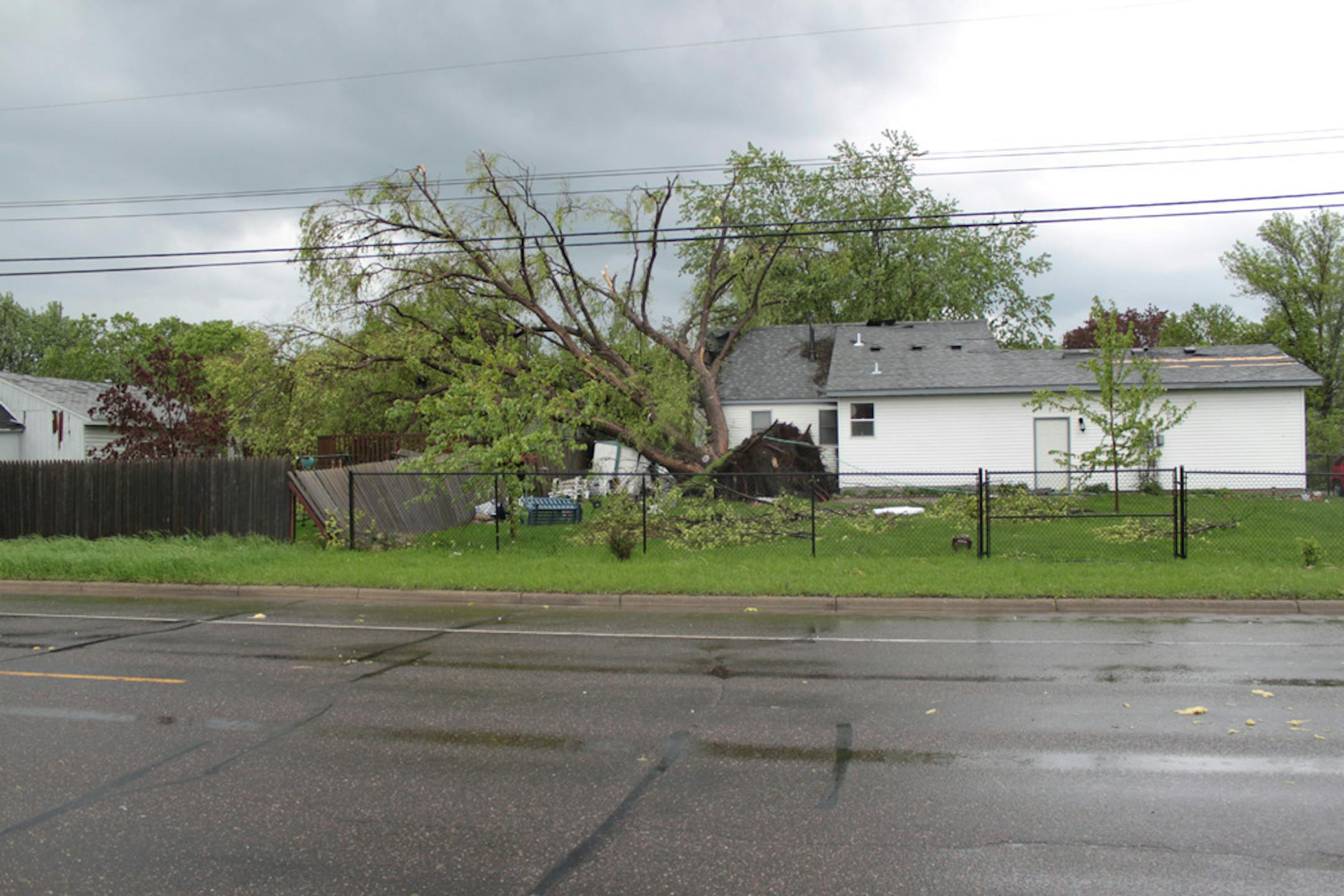 Damage in Fridley, near 50th and University