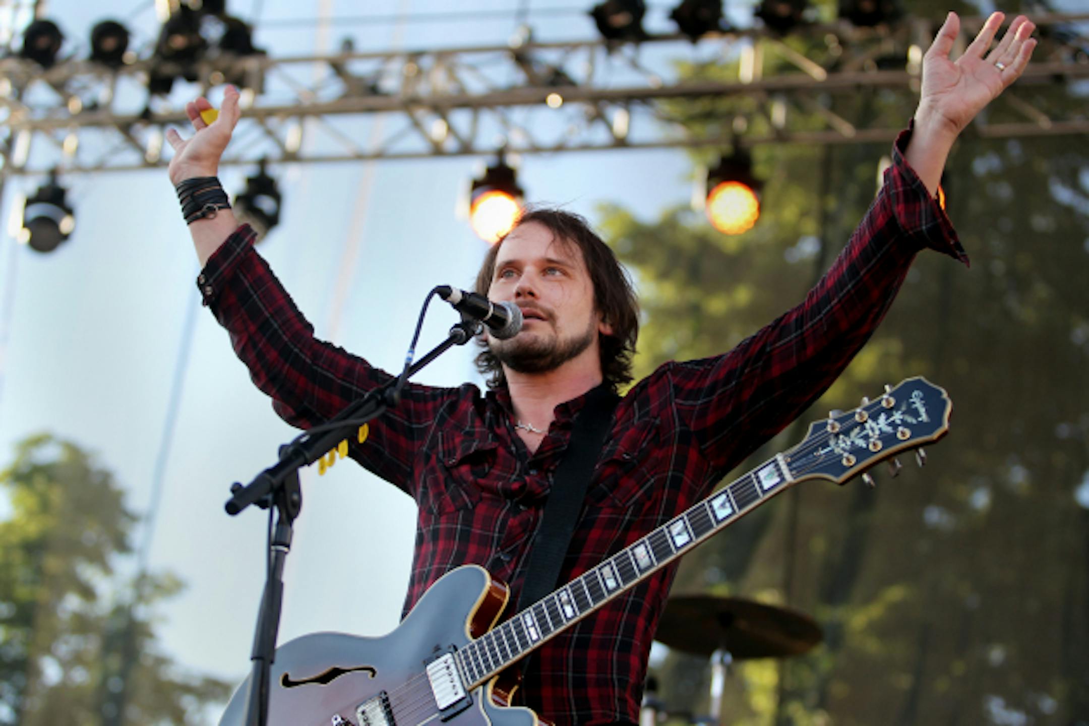 Silversun Pickups frontman Brian Aubert during Rock the Garden 2013 at Walker Art Center. / Anna Reed, Star Tribune