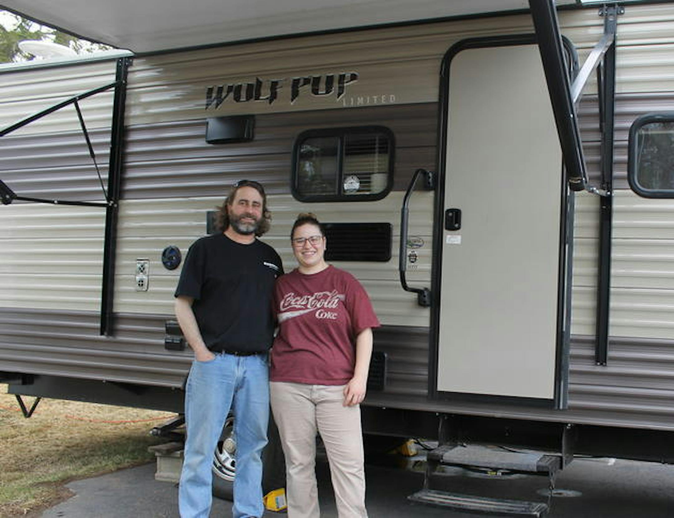 Toni Rannetsberger and Jason Horgan rent out their campver on Airbnb. A new ordinance in Two Harbors doesn't allow for such rentals in backyards.