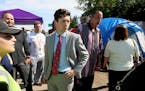 Minneapolis Mayor Jacob Frey visited the growing homeless encampment near the Little Earth housing project last week and talked with American Indian l