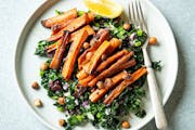 Kale and Roasted Carrot Salad. Recipe by Beth Dooley, Photo by Mette Nielsen, special to the Star Tribune
