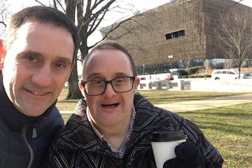 Barnett “Bud” Rosenfield with his older brother, Paul, who had Down syndrome and helped inspire his advocacy work.