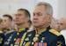 Russian Defense Minister Sergei Shoigu attends a meeting with graduates of higher military schools at the Kremlin in Moscow on June 21, 2023.