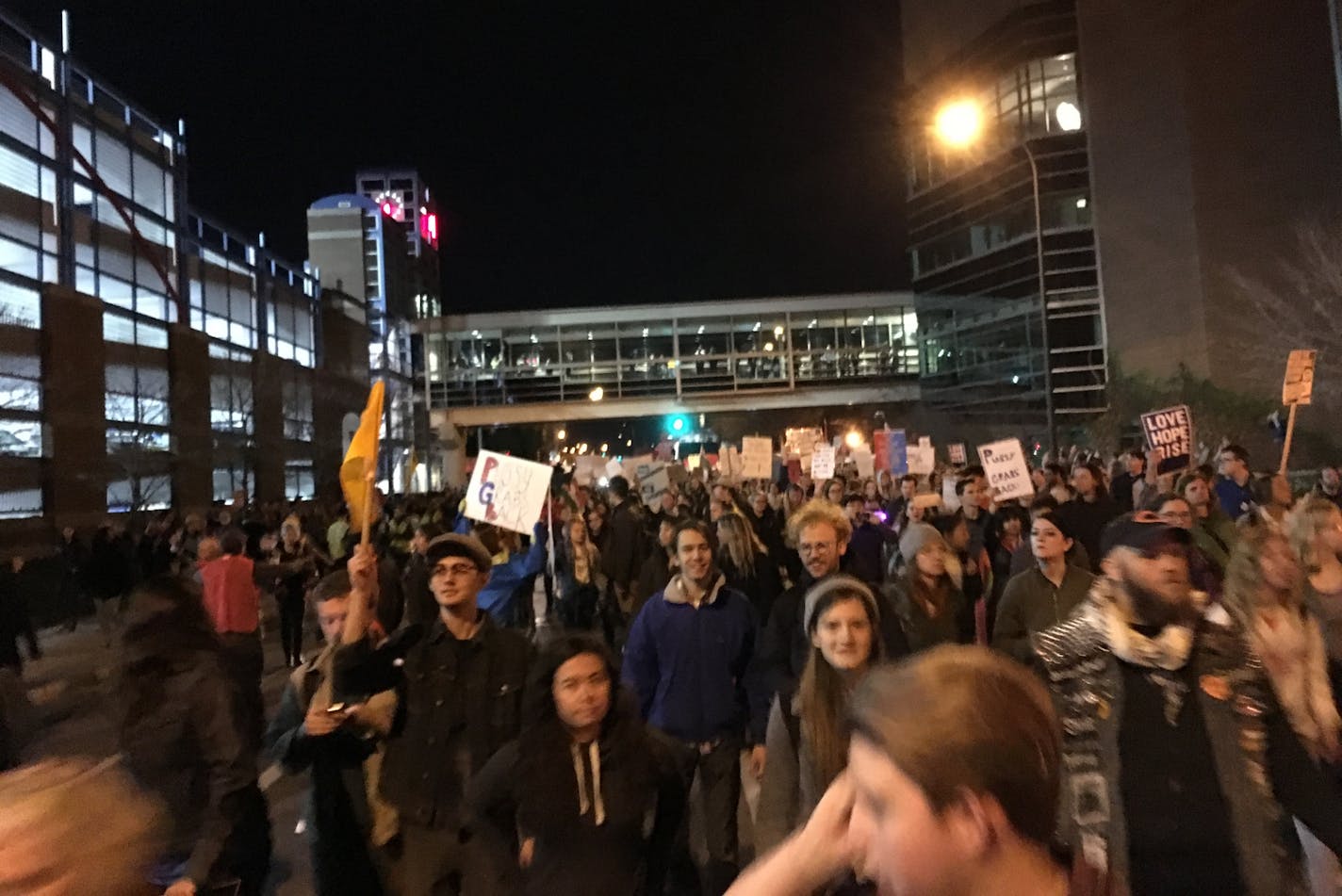 Protesters walked the streets Thursday evening in Minneapolis