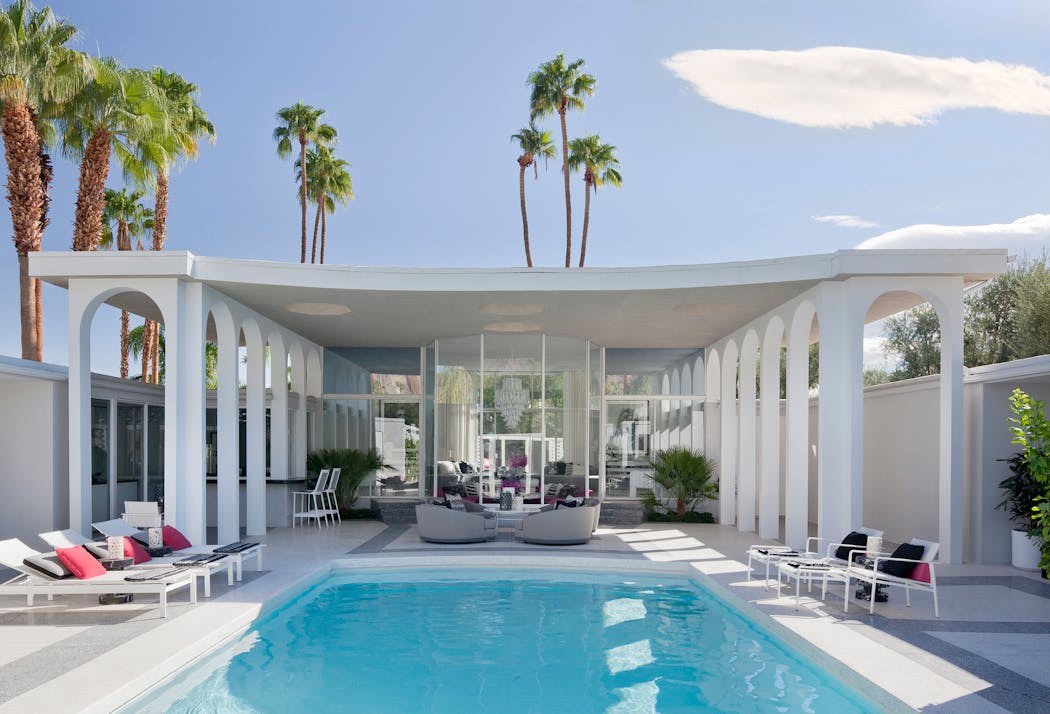 The pool at designer Martyn Lawrence Bullard’s home in Palm Springs, Calif.