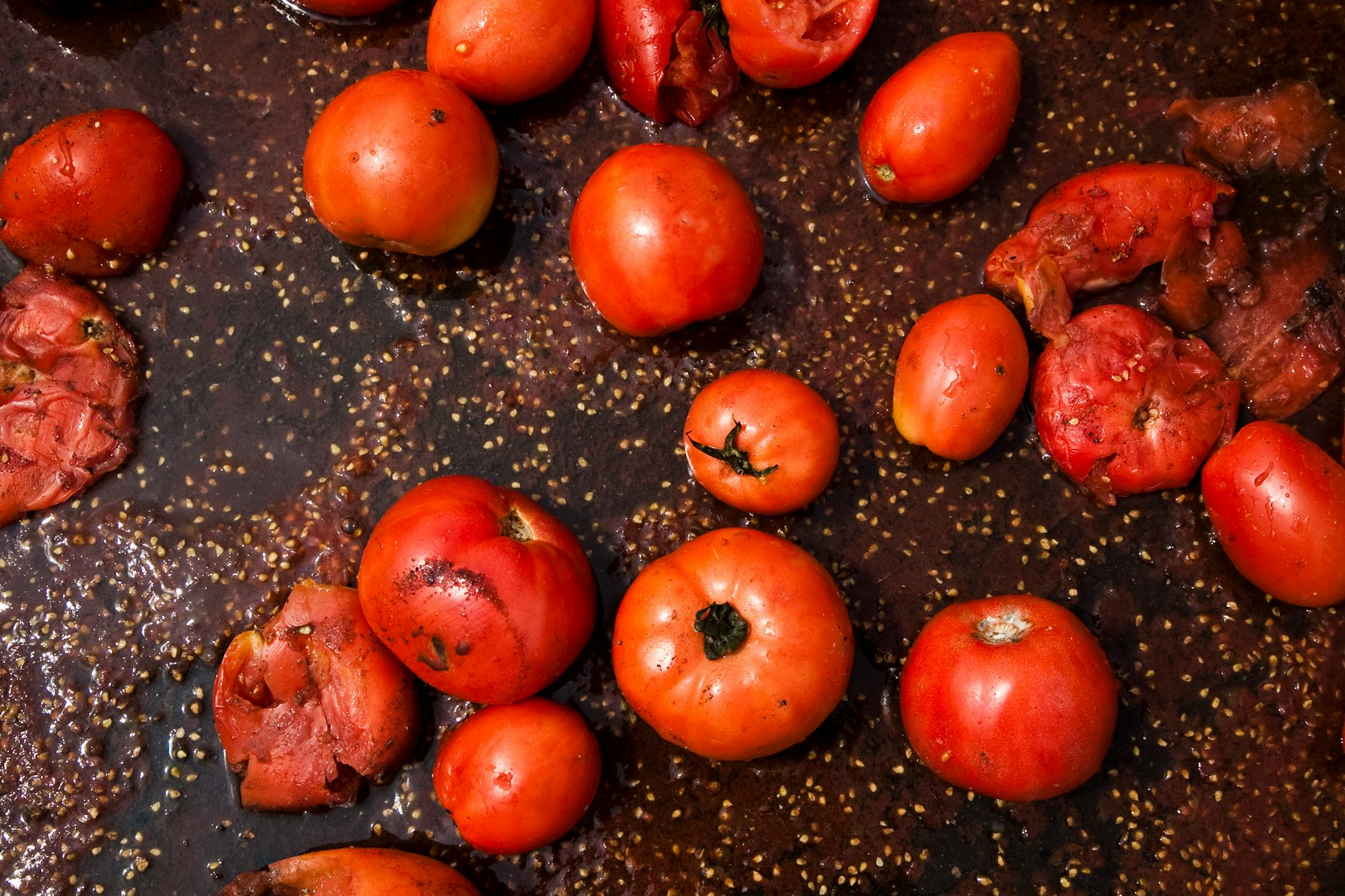 The remnants of a tomato battle.