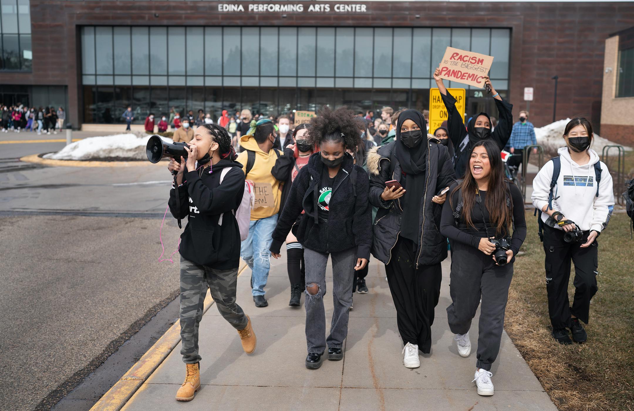 A group of students at Edina High School walked out of school one hour early Thursday.