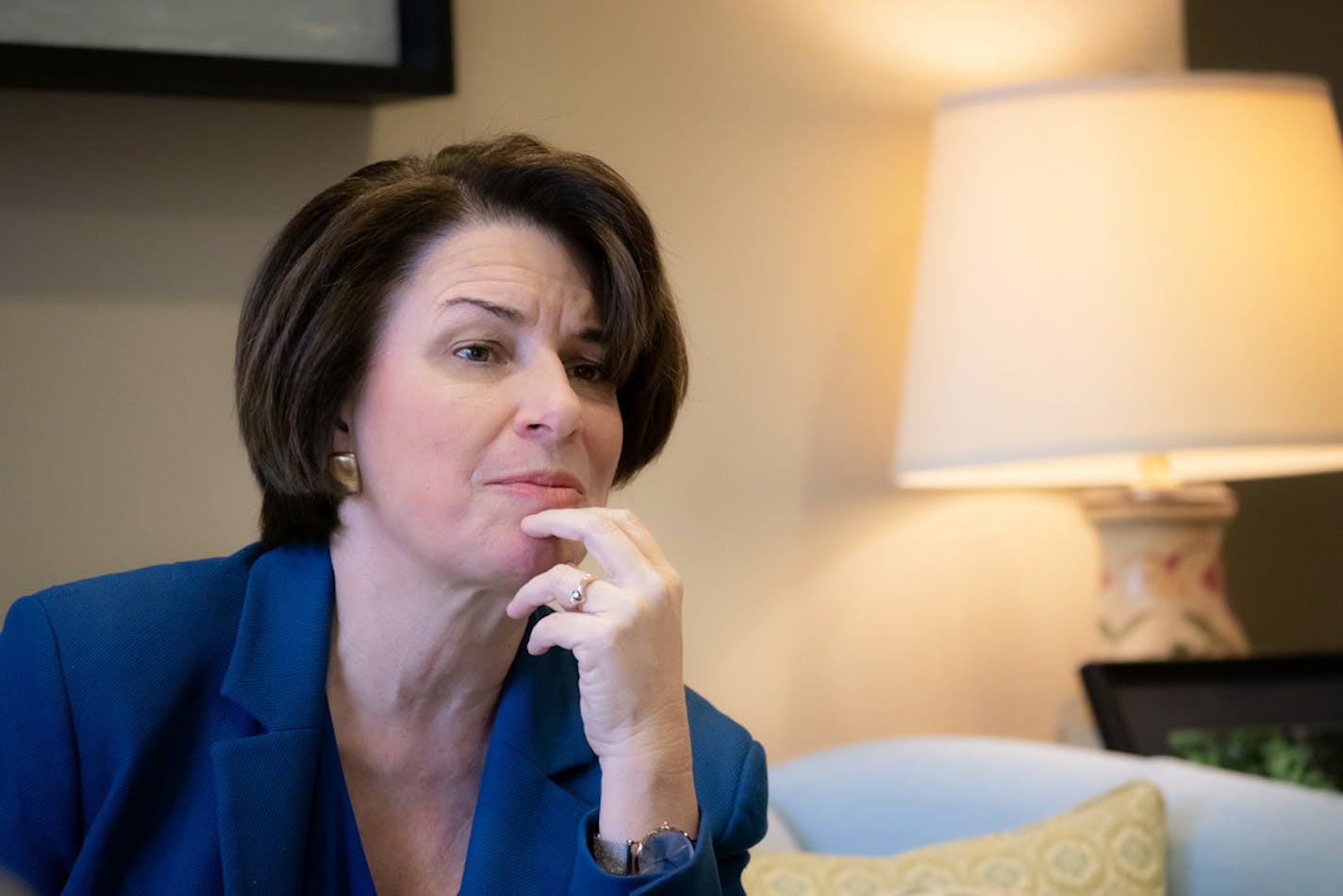 Sen. Amy Klobuchar told the Star Tribune on Tuesday that she's "close to a decision" on whether to run for the Democratic presidential nomination in 2020. ] GLEN STUBBE • glen.stubbe@startribune.com Wednesday, January 2, 2019