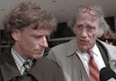 Attorneys Larry Leventhal, left, and William Kunstler talked to reporters outside of the Federal Building in St. Paul in 1995.