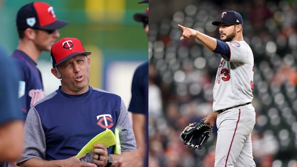 New Twins pitching coach Wes Johnson, left, has plenty of advanced theories on what makes a successful pitcher, and lefthanded starter Martin Perez, r
