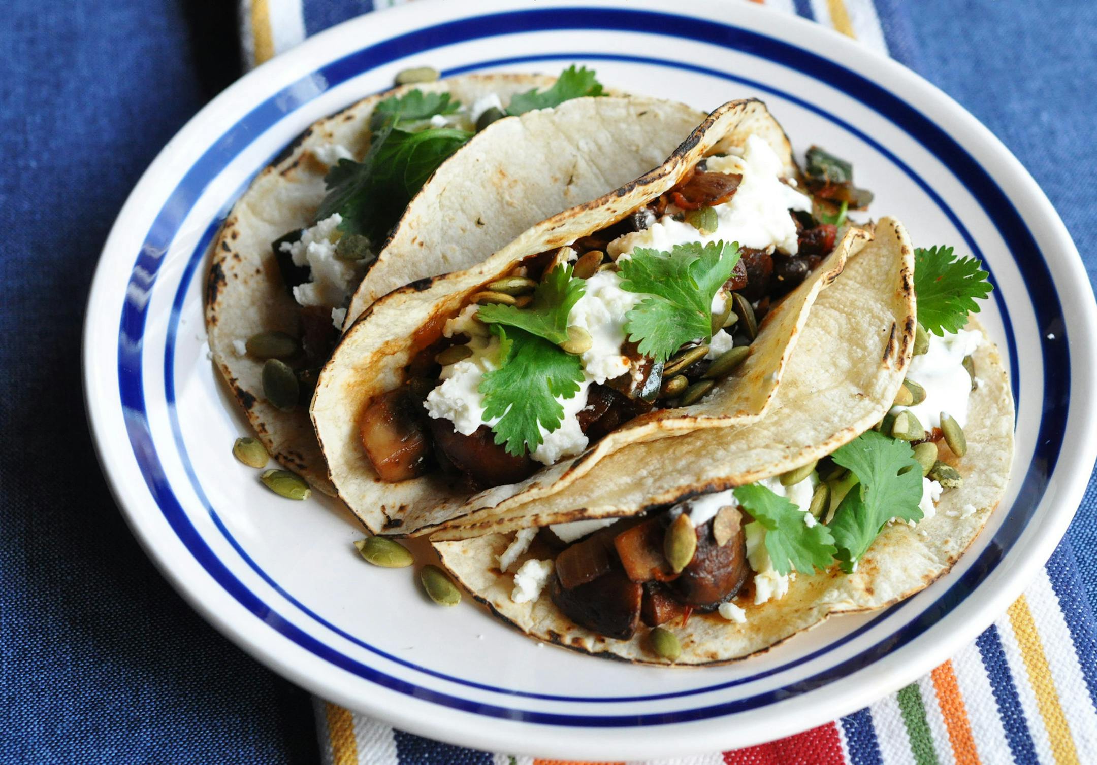 Mushroom and Poblano Tacos