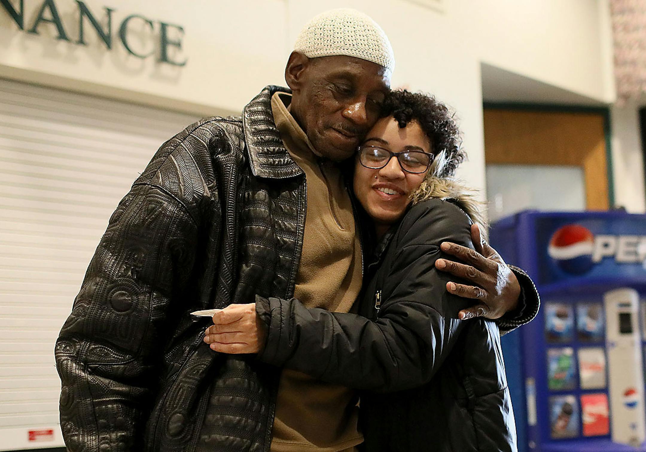 Two years after his release from prison following a 23-year stint in seven federal penitentiaries on weapons and drug-related charges, Sharif Willis, 67, is back in Minneapolis. Willis admits to having lived the life of a gang member and now believes his life must be about penance and education. “If I spend the rest of my life making up for what I’ve done, it isn’t enough,” he says. Here, Willis met with his daughter Samantha Sommers, 24, who needed help obtaining a c
