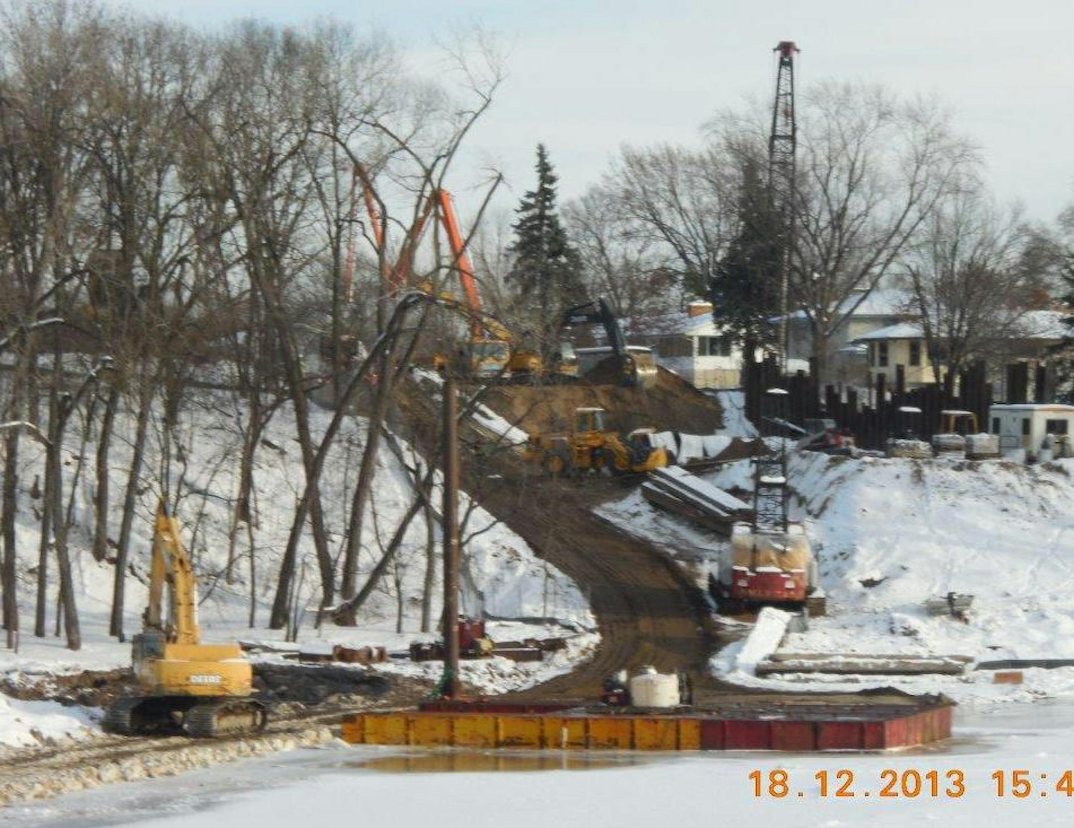 Work is proceeding this winter on a sewer line in Fridley. credit: Metropolitan Council