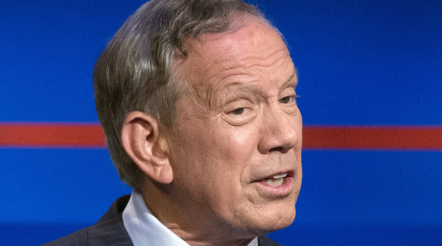 Republican presidential candidate former New York Gov. George Pataki speaks during a pre-debate forum at the Quicken Loans Arena, Thursday, Aug. 6, 2015, in Cleveland. Seven of the candidates have not qualified for the prime time debate. (AP Photo/John Minchillo)