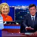 Stephen Colbert makes fun of presidential candidates' merchandise.