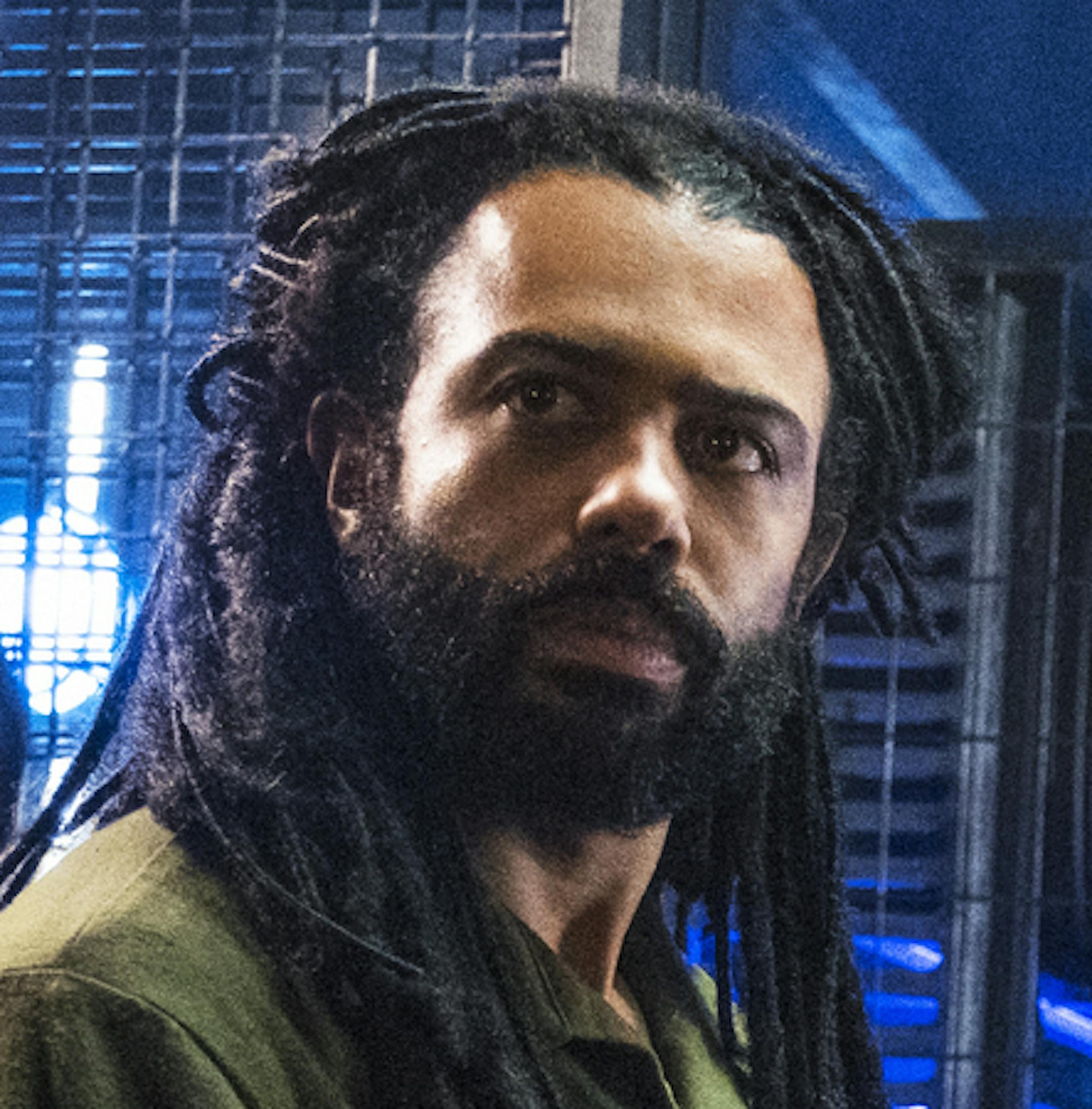 This image released by TNT shows Daveed Diggs, left, and Jennifer Connelly from the sci-fi series "Snowpiercer." It debuts 9 p.m. EDT Sunday. (Justina Mintz/TNT via AP)