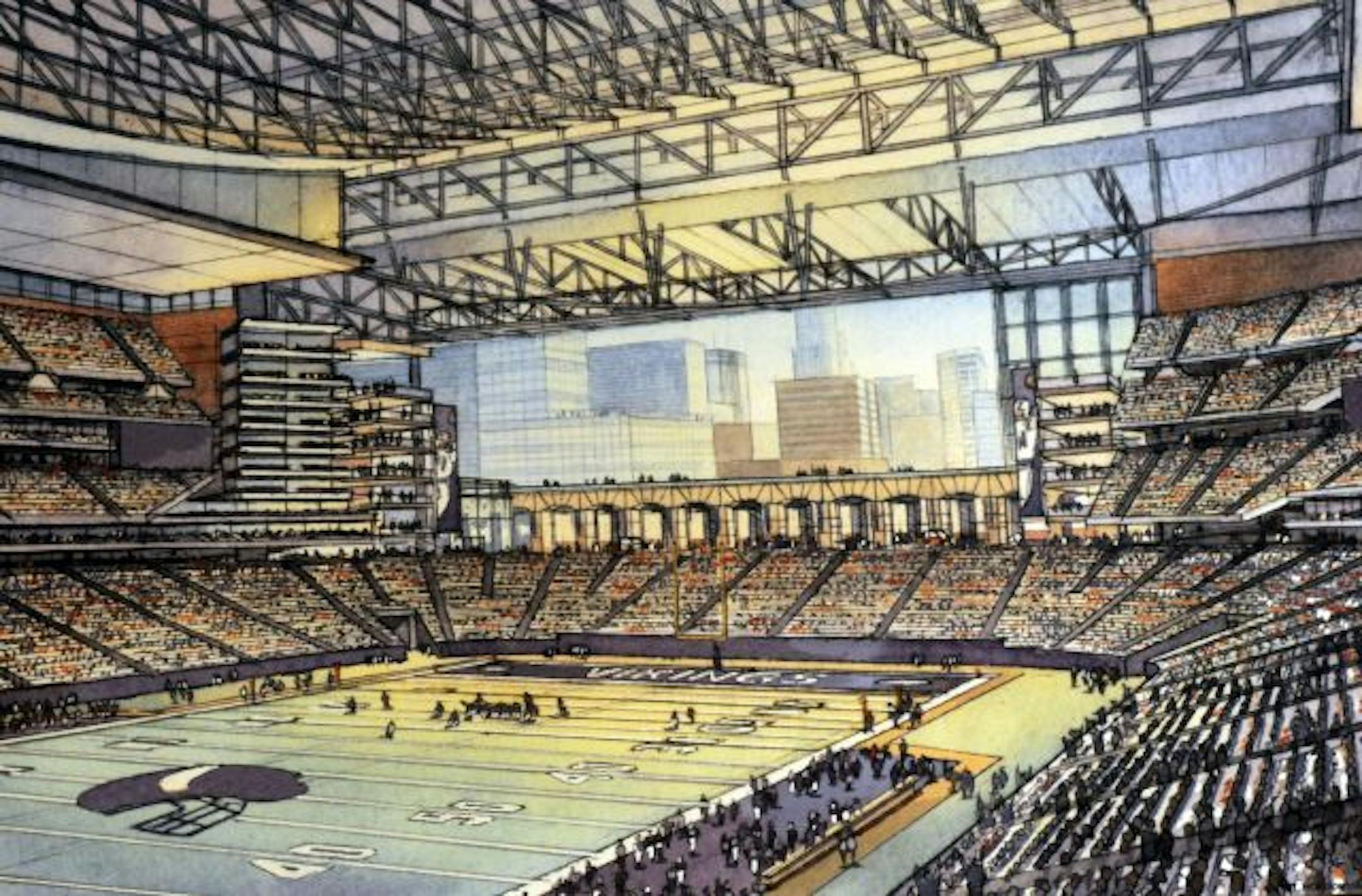 One of the concepts for a Vikings stadium that have been presented in recent years.