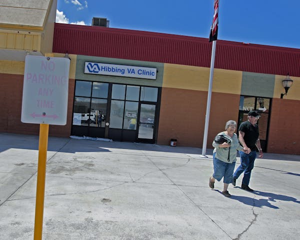 Jim and Pixie Hase made their way to the strip mall parking lot from a routine appointment at the VA outpatient clinic in Hibbing, MN, Tuesday, June 1