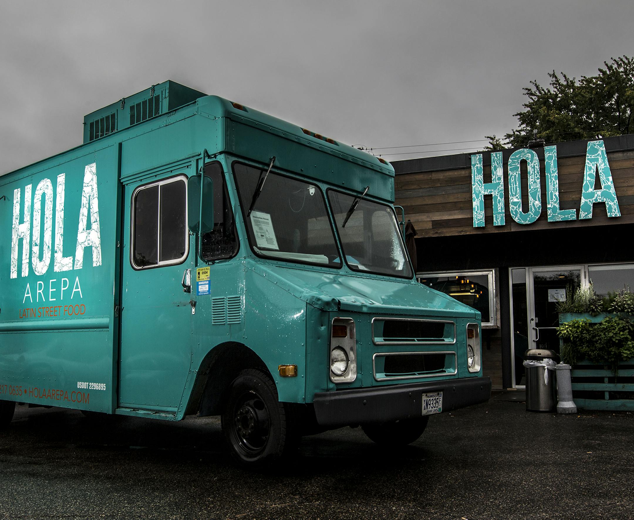 Hola Arepa food truck and restaurant in Minneapolis October 1, 2014. (Courtney Perry/Special to the Star Tribune)