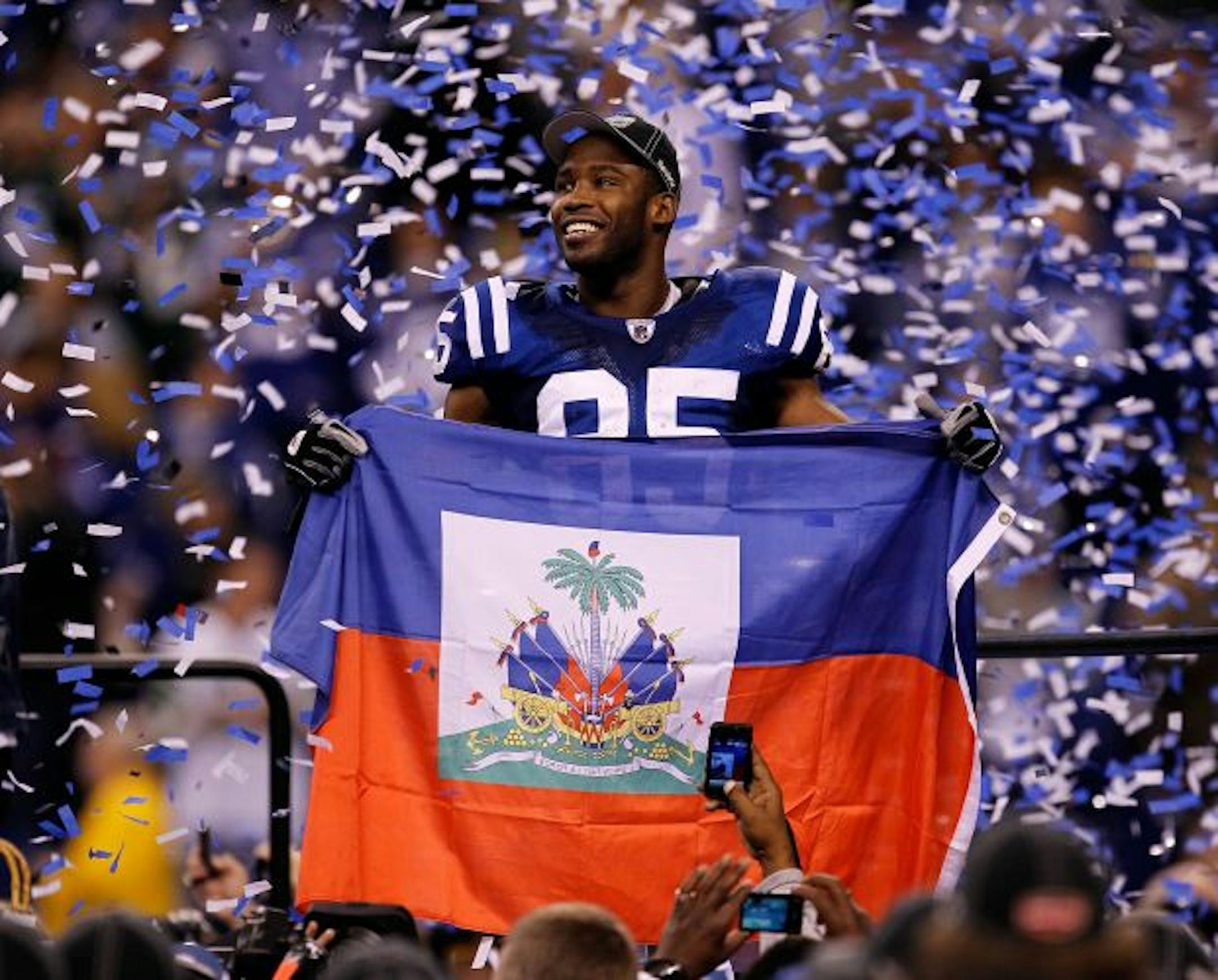Colts wide receiver Pierre Garcon had 11 catches and a key second-half touchdown in the AFC Championship Game against the Jets.