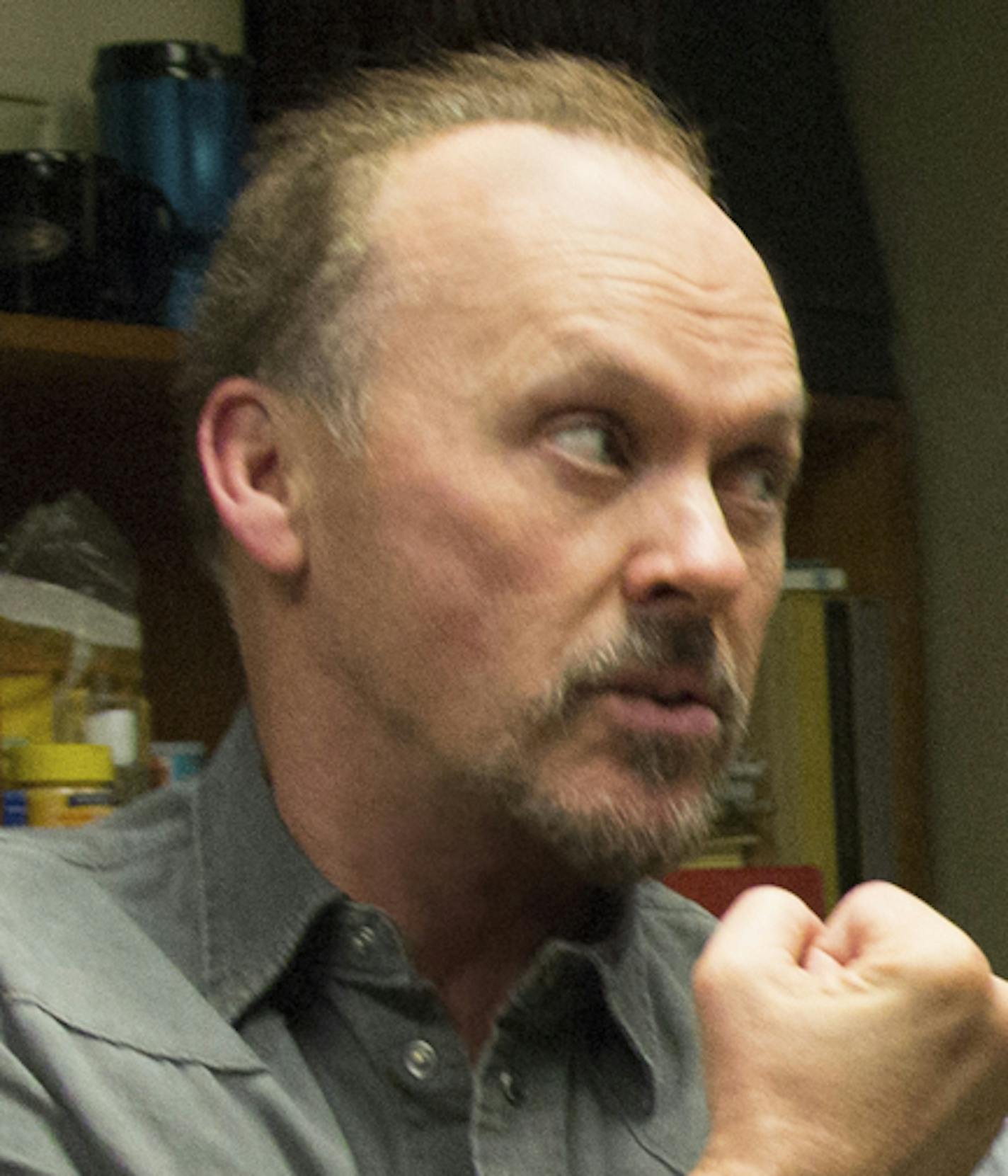 This image released by Fox Searchlight Pictures shows Michael Keaton, left, and Edward Norton in a scene from "Birdman." (AP Photo/Fox Searchlight Pictures)