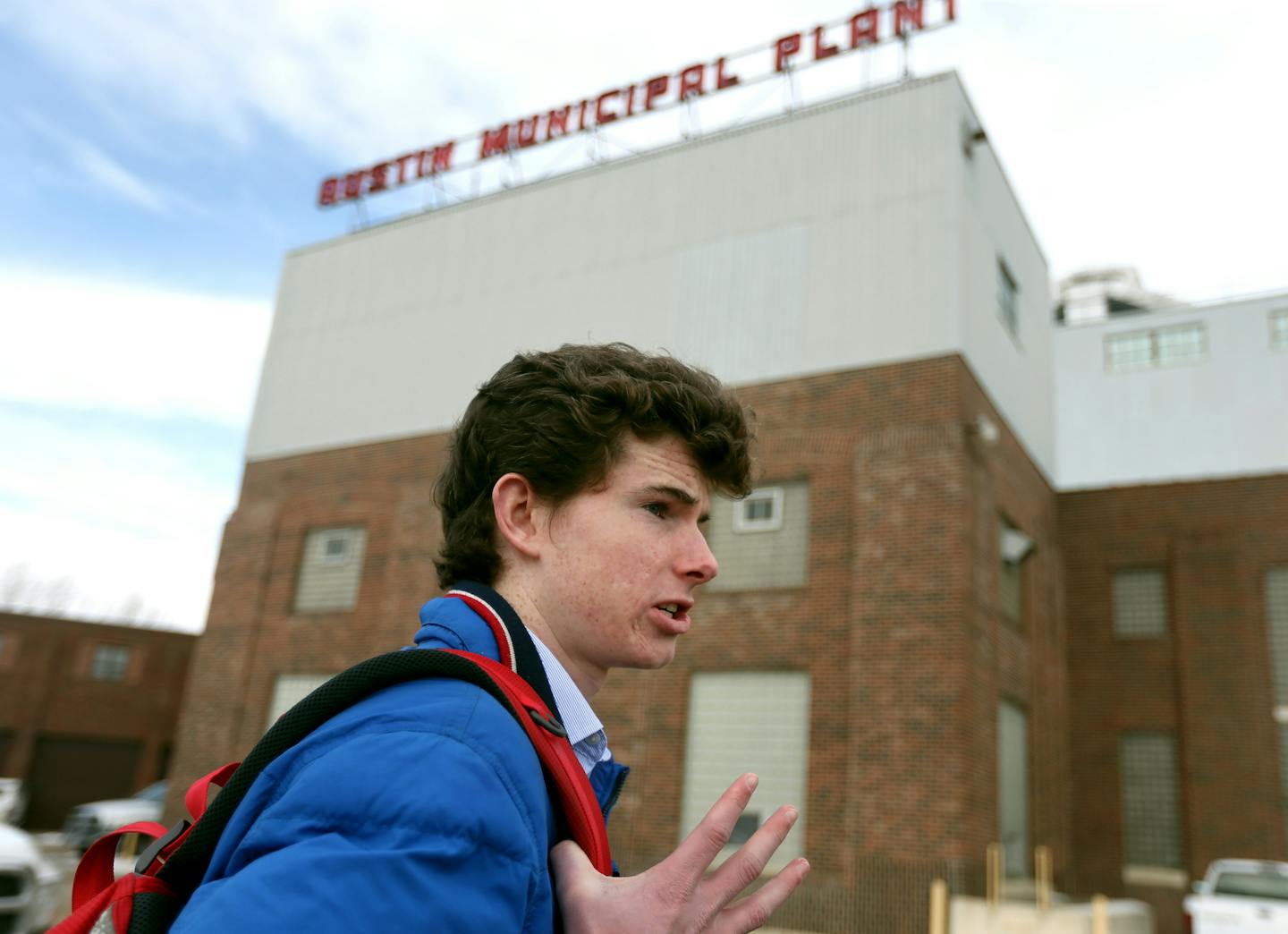 Quin Brunner 18, says that he recognizes that this community deeply values preserving our history. With that being said, the downtown Utilities Building, one of the oldest and most architecturally significant buildings left in Austin, is facing the threat of demolition during a tour of the plant Wednesday January 27, 2016 in Austin, MN. ] Austin residents are pushing back on a plan to demolish the old power plant and put a recreation center in its place. The city has a troubling history of teari