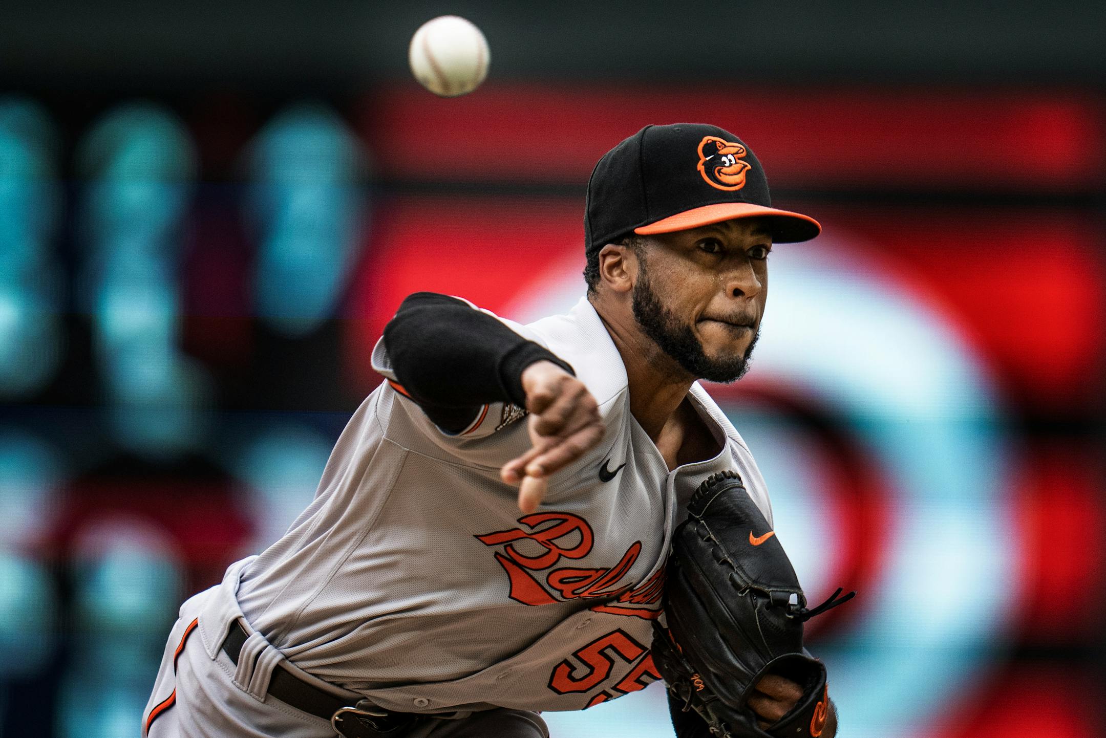 Baltimore Orioles closer pitcher Dillon Tate (55) pitched in the ninth inning.
