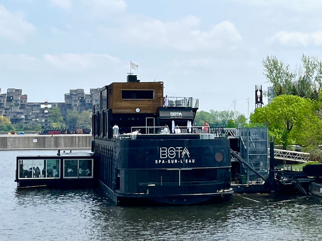 Bota Bota is a “floating spa” on the St. Lawrence River in Montreal. 