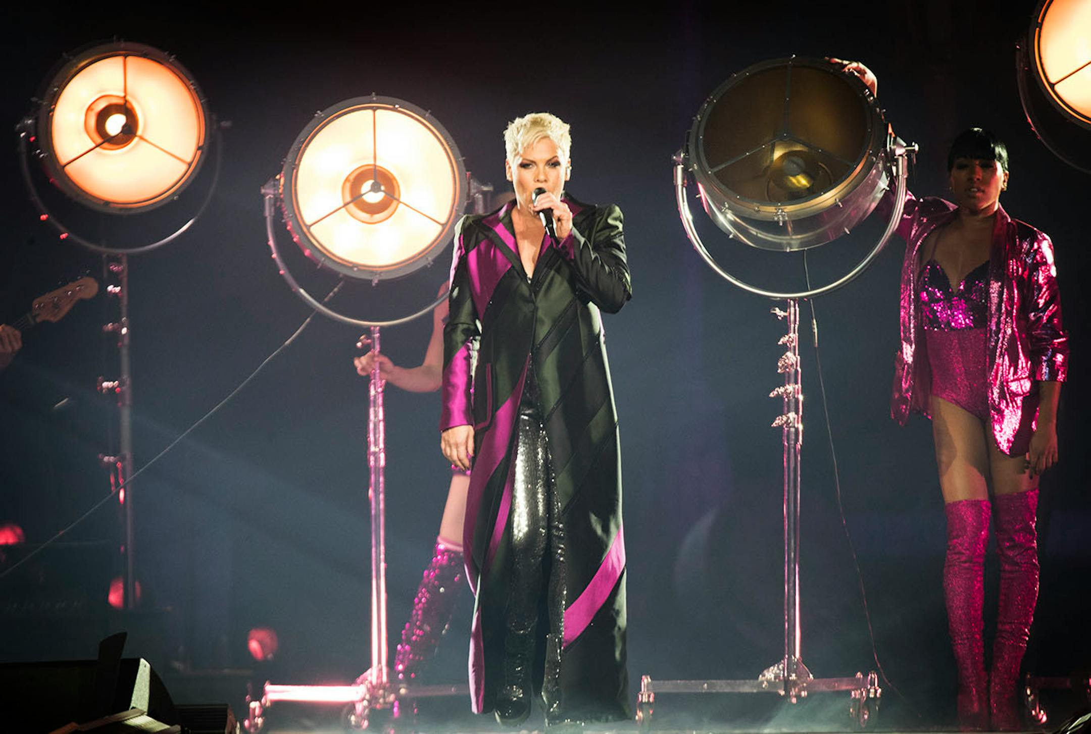 Pink performs during a sold out show at the Xcel Energy Center.