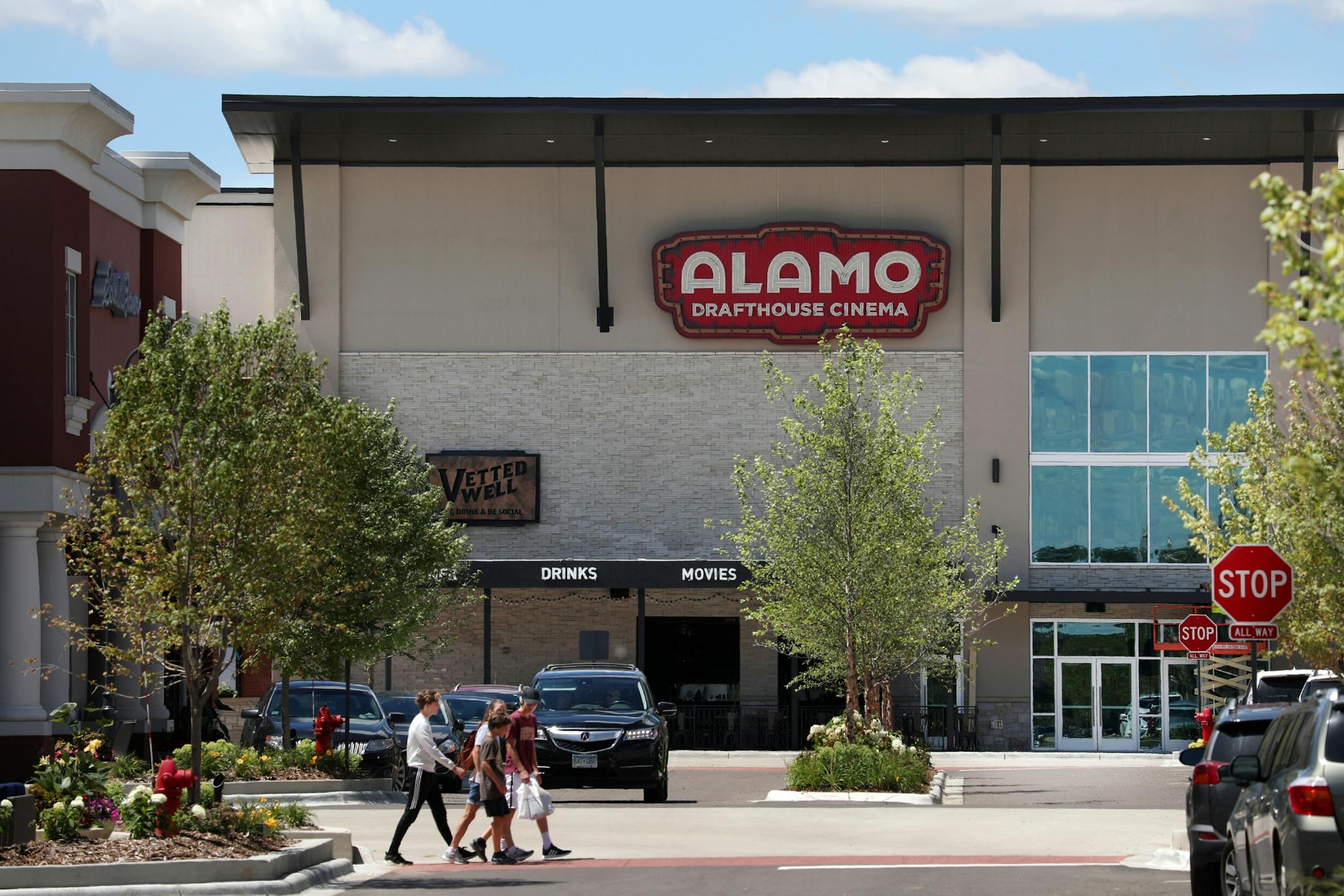 Shoppers walked past the new Alamo Drafthouse Cinema in Woodbury.