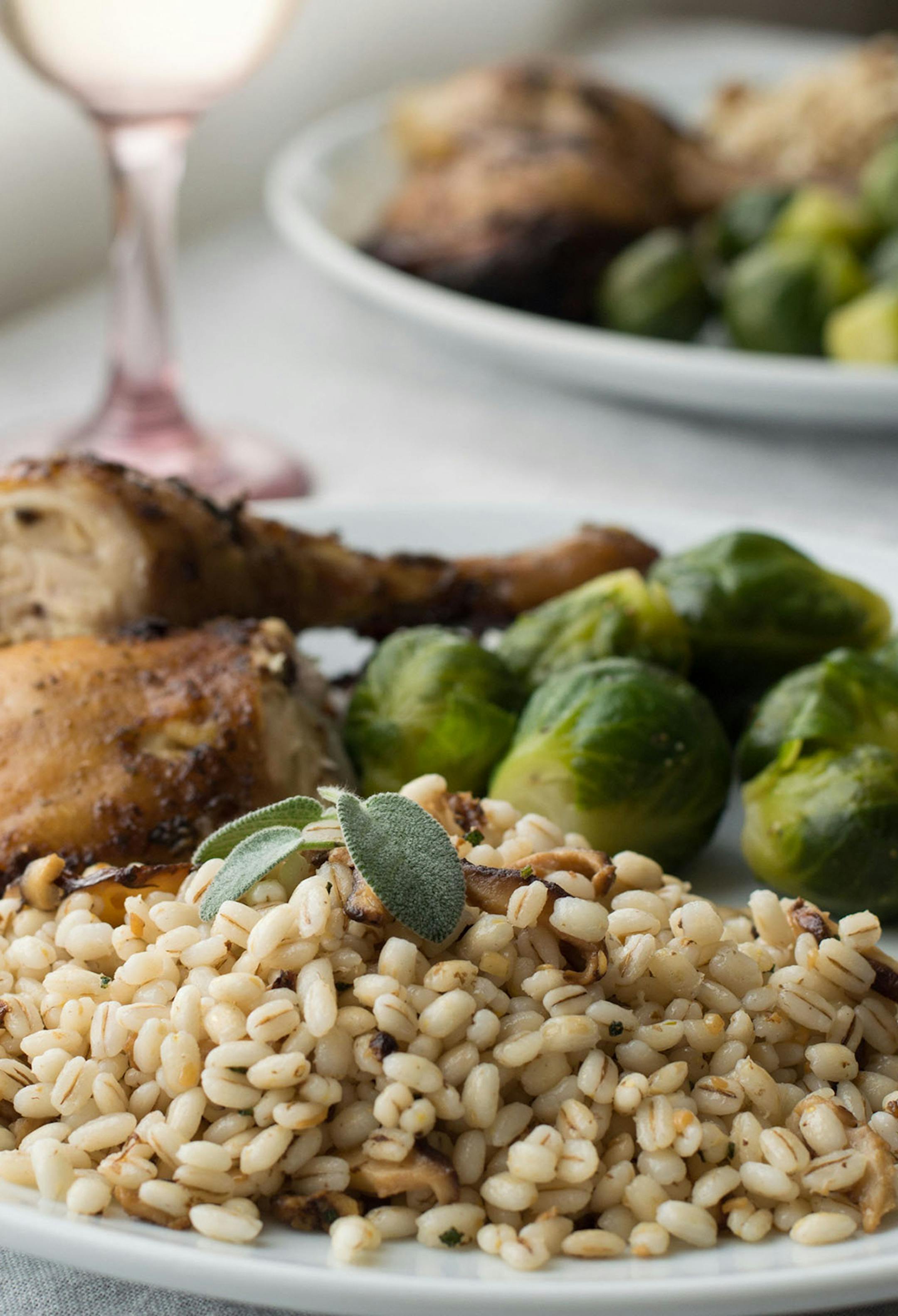 Barley with Shiitake Mushrooms and Sage./ Tribune Content Agency ORG XMIT: tms20141224171740