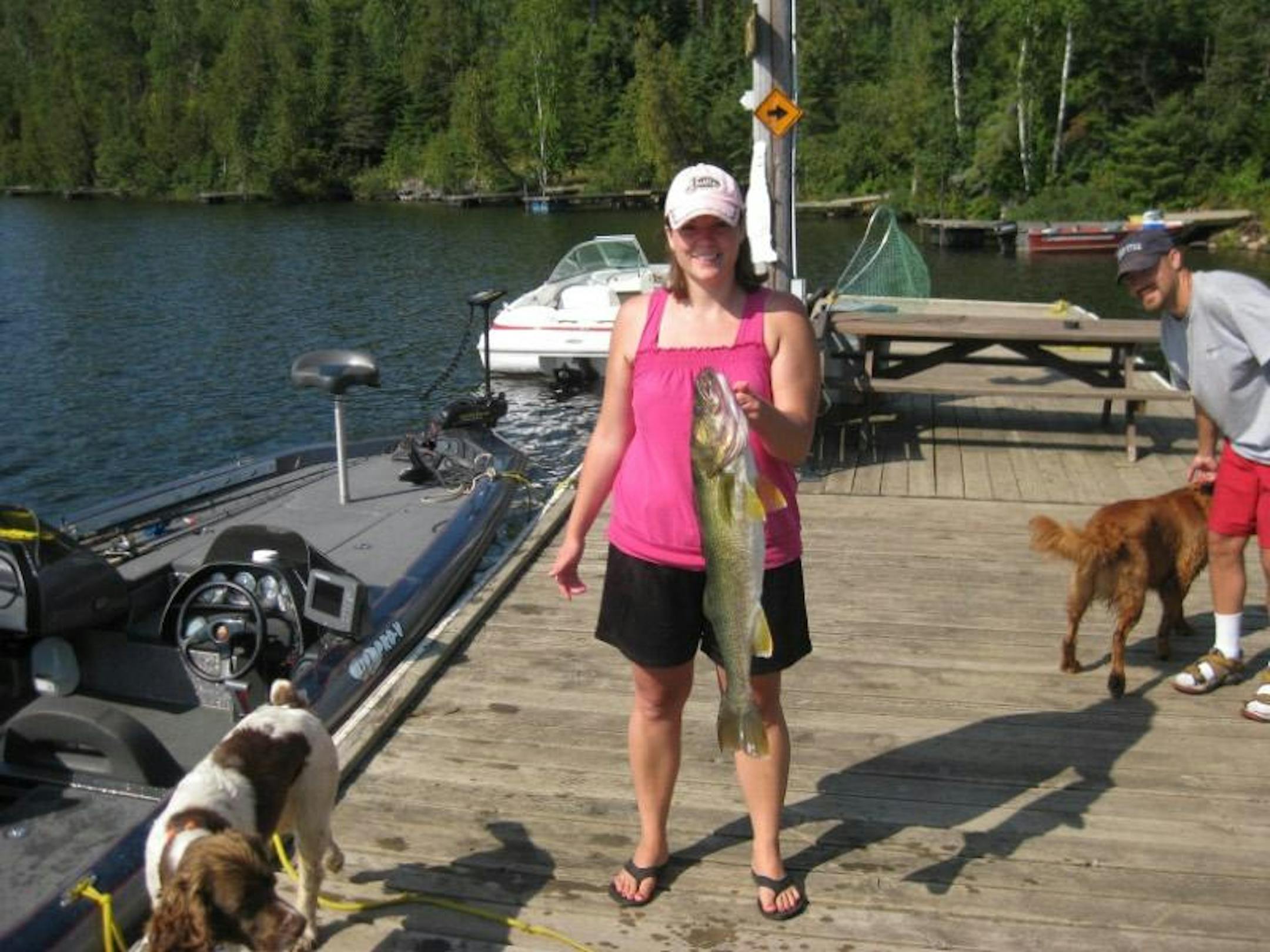 Amy Fritz (Woodburg, MN) with her 31.5" walleye just before releasing it back into Hungry Jack Lake.