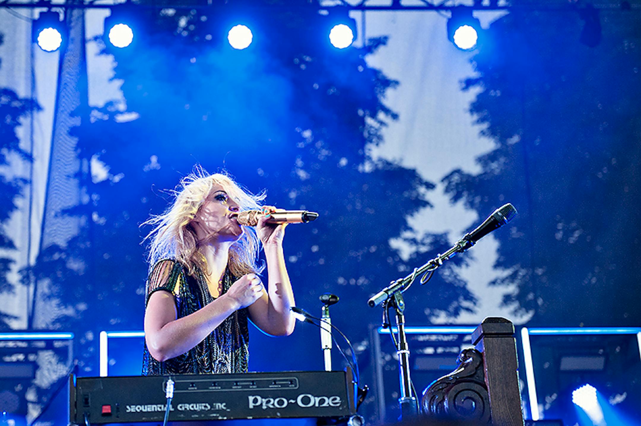 Emily Haines performs with Metric at Rock the Garden 2013. Photo by Leslie Plesser.