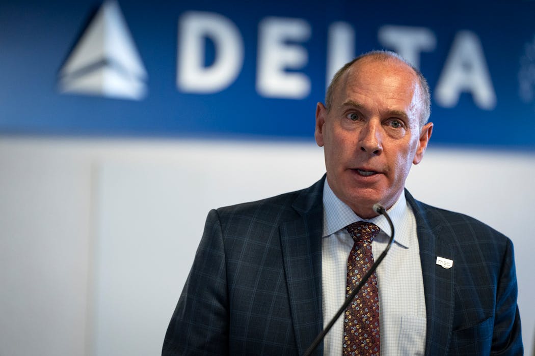Brian Ryks, CEO of Metropolitan Airports Commission, spoke at a news conference in Concourse F in Terminal 1, which is in the first stage of renovations, on Thursday.