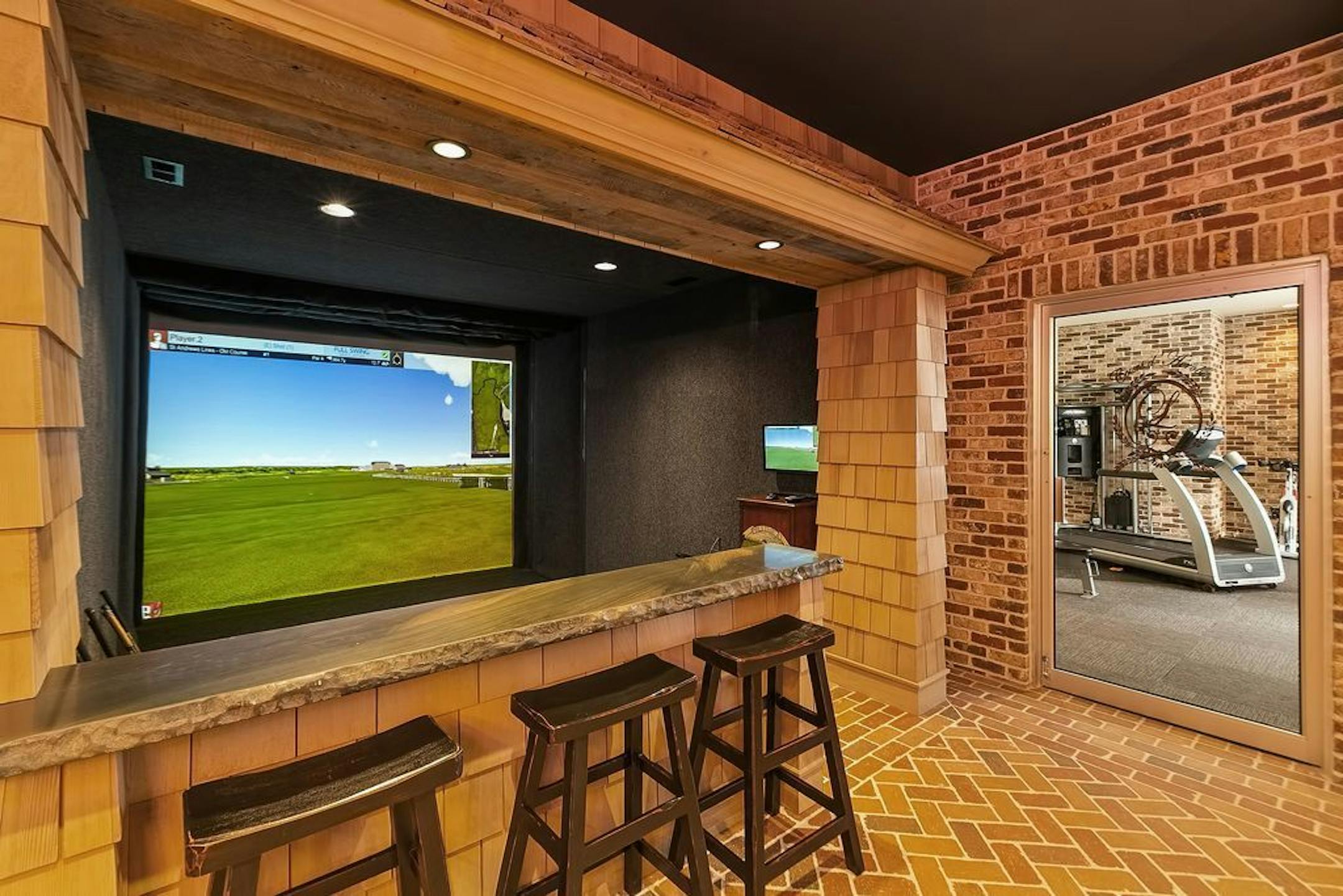 The golf simulator.