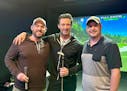 "Deadpool and Wolverine" star Hugh Jackman, center, visited an indoor golf course in Rochester this week. He posed for photos with Chip Shots employee